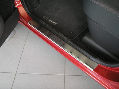 Nissan Micra (03-) 5 дверн. накладки на внутренние пороги, к-кт 4шт.